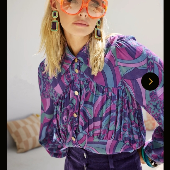 Nine Lives Bazaar - Edie Blouse in Berry Bang, size AU10 - Picture 12 of 14